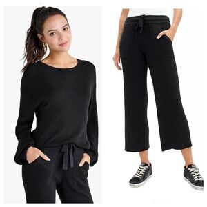 Splendid Georgie Rib Knit Top + Cropped Pants Matching Set Lounge Wear Soft NEW